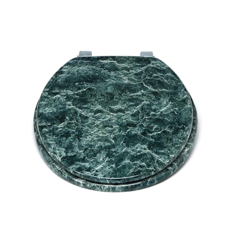 Trimmer Marbleized Molded Wood Round Toilet Seat & Reviews Wayfair